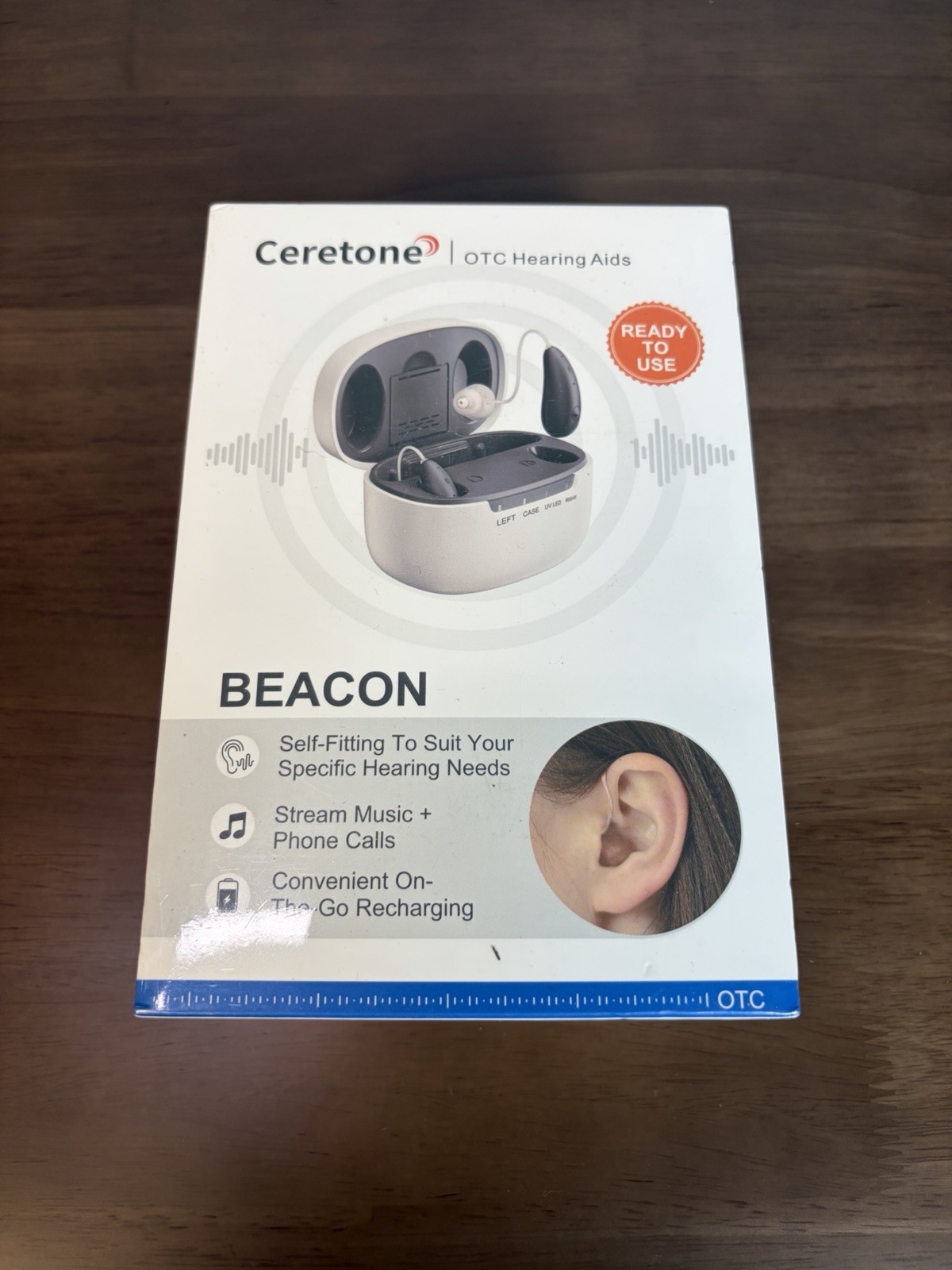 Ceretone Beacon Silver OTC Receiver-In-Canal Hearing Aids
