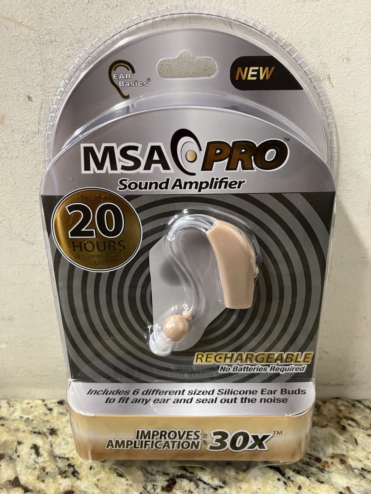 MSA Pro Sound Hearing Amplifier Rechargeable – Beige (1109351) – Sealed NEW