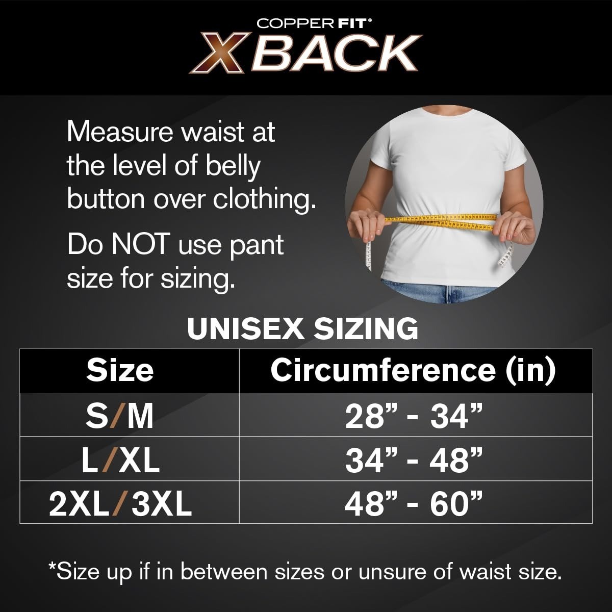 Copper Fit X-Back Brace for Lower Back Pain, Adjustable Lumbar Support