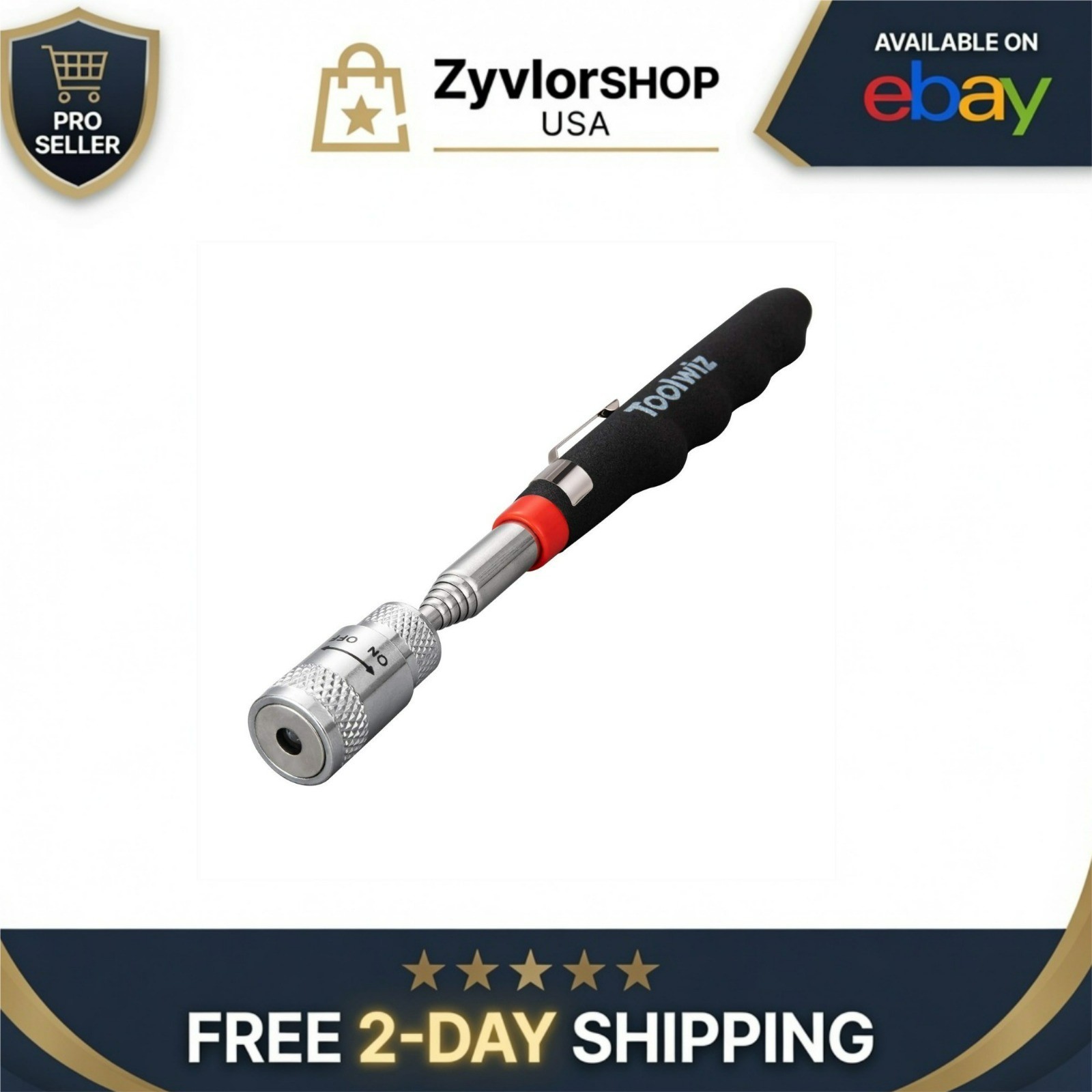 Toolwiz Magnetic Telescoping Pickup Tool 8 Lb, Extendable Magnet Tool