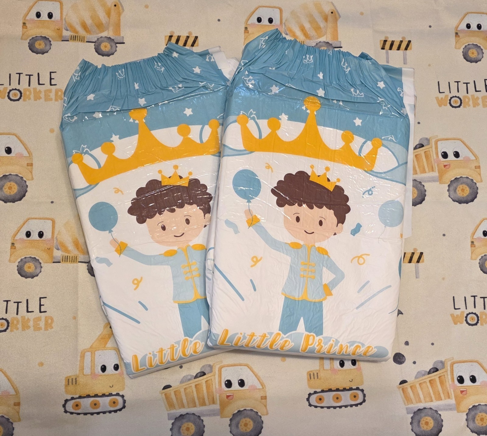 2-Pack CutiePlusU Little Prince ABDL Adult Diapers Size Large Plastic Backed