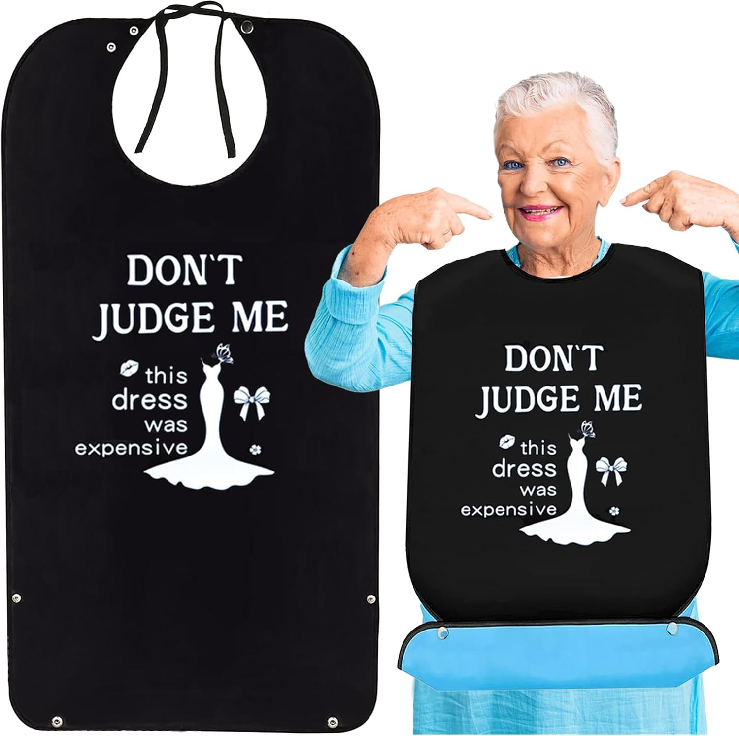 Funny Adult Bibs for Elderly Women Men, Washable Waterproof Adult Bibs
