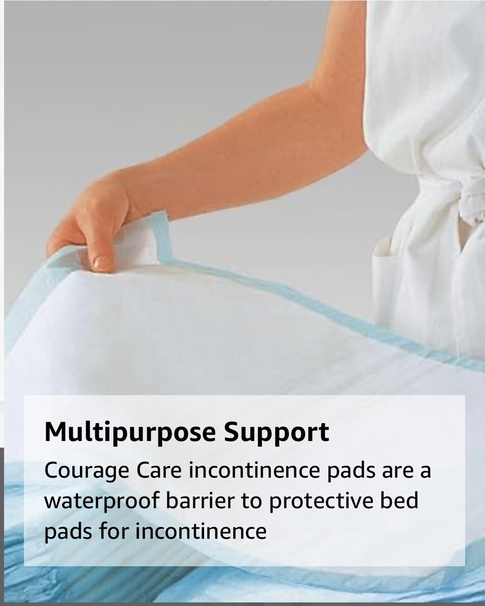 100 PCS. Courage Care Large Moderate Absorbent Disposable Underpads 23×36 NEW !!