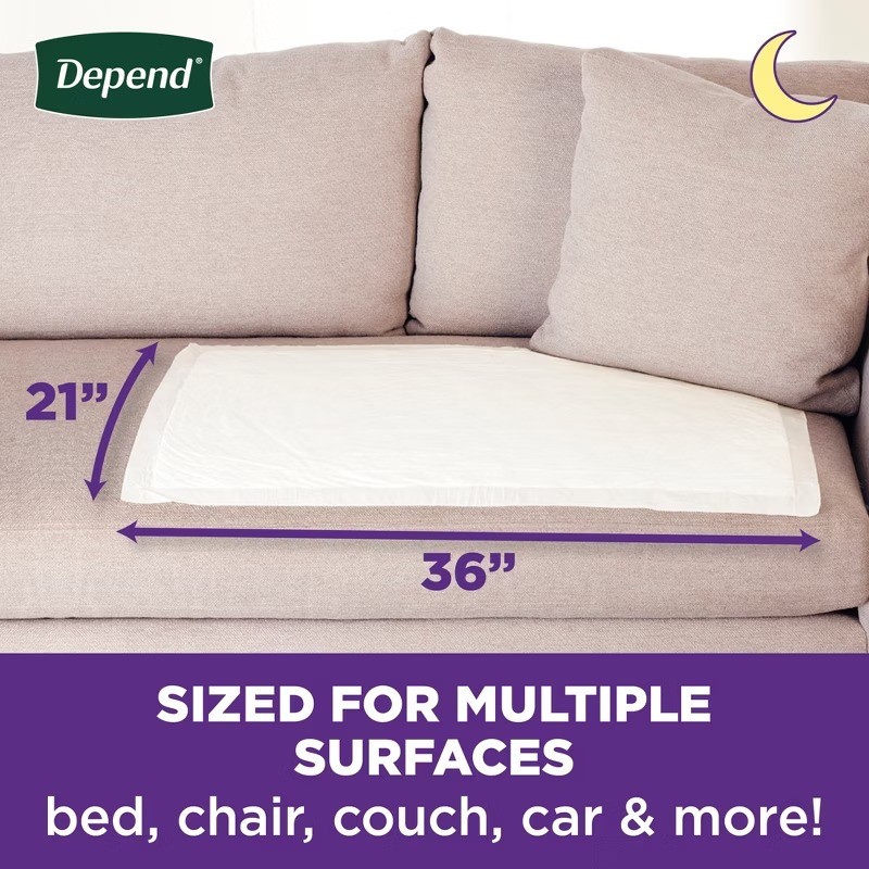Depend Disposable Slip Resistant Incontinence Bed Pads Adults Overnight