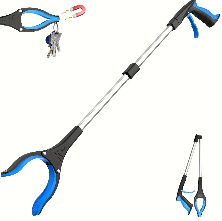 1pc 32in Garbage Picker Grabber Tool with 360° Rotating Clip – NEW