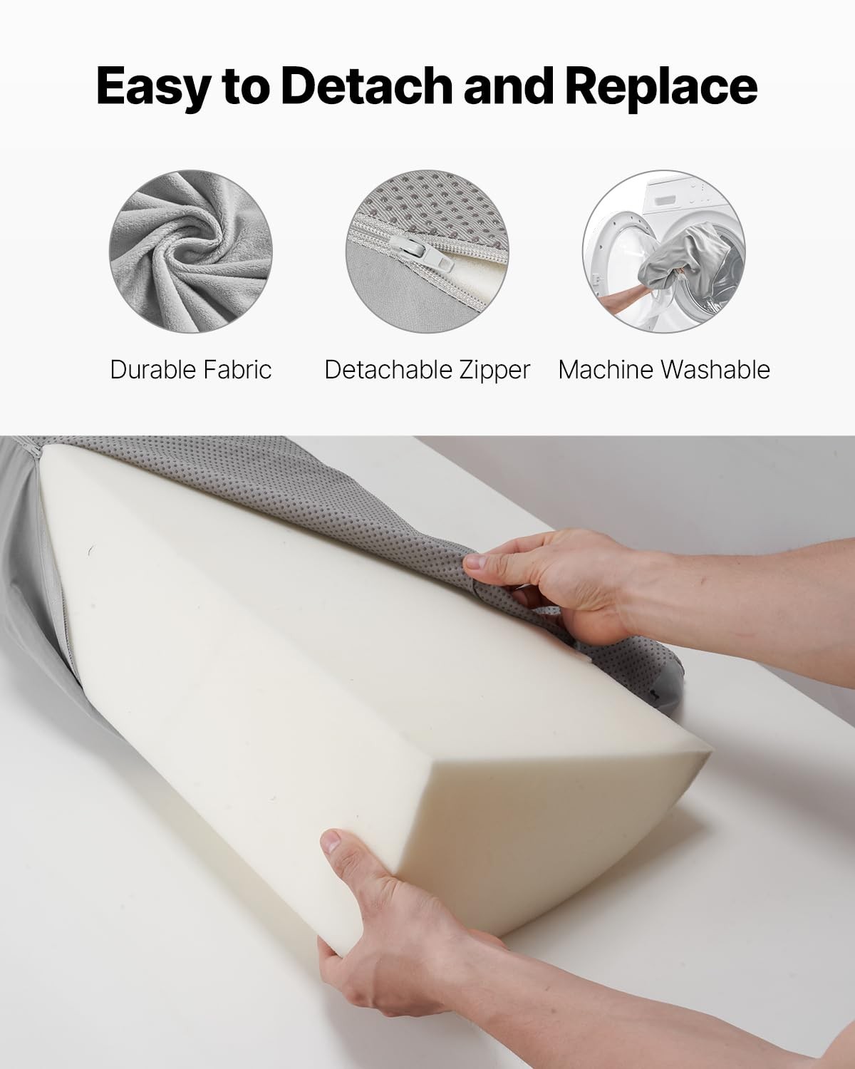 Vevor Bed Wedge Pillow For Headboard King Size 72X10X6 Bed Gap Filler Fill 0-7