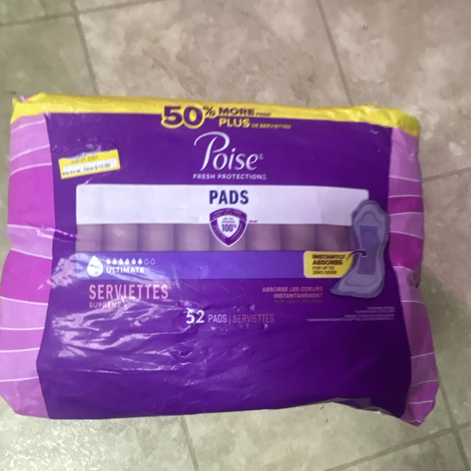Poise Pads ultimate 52count