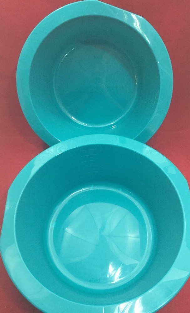 QTY 25 NEW UNUSED REUSABLE Plastic Teal 6 Liter Round Wash Basins