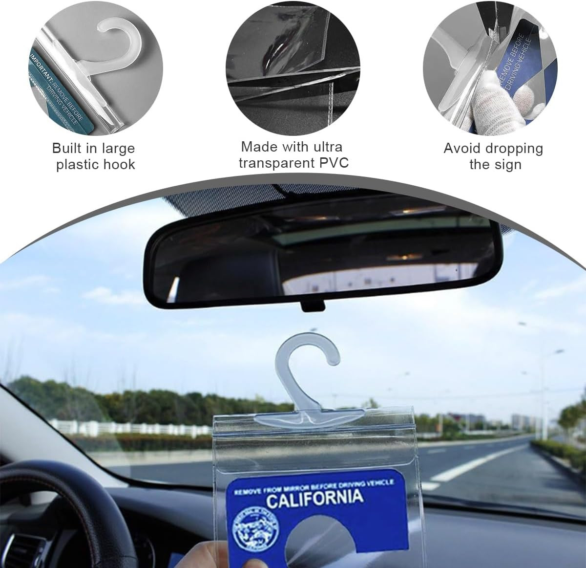 Handicap Placard Holder, 11.6″×5″ Transparent Disabled Parking Permit Protective