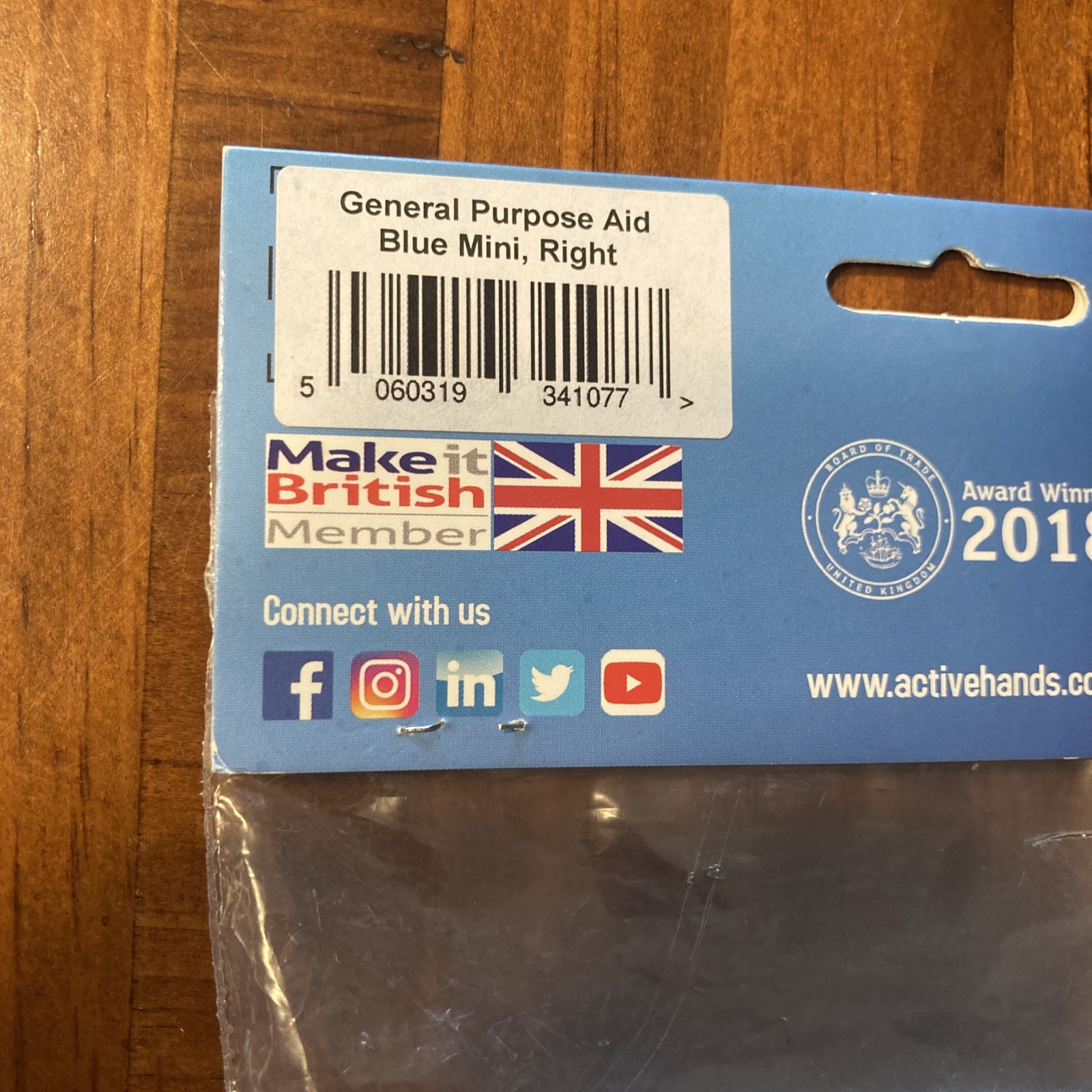 Active Hands General Purpose Gripping Aid | Mini Sized For Right Hand | Blue