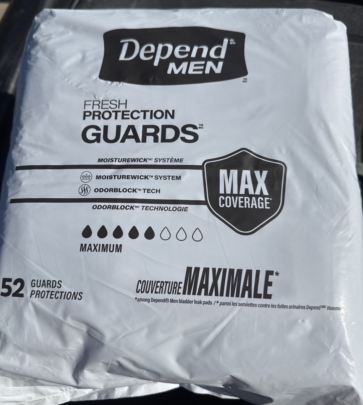 Depend Fresh Protection Guards Maximum Absorbency Max Coverage Men 52 Count