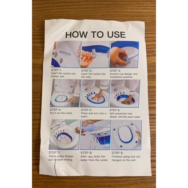 Sitz Bath for Toilet Hemorrhoids Postpartum Care – Collapsible, Drain Hole, Hang