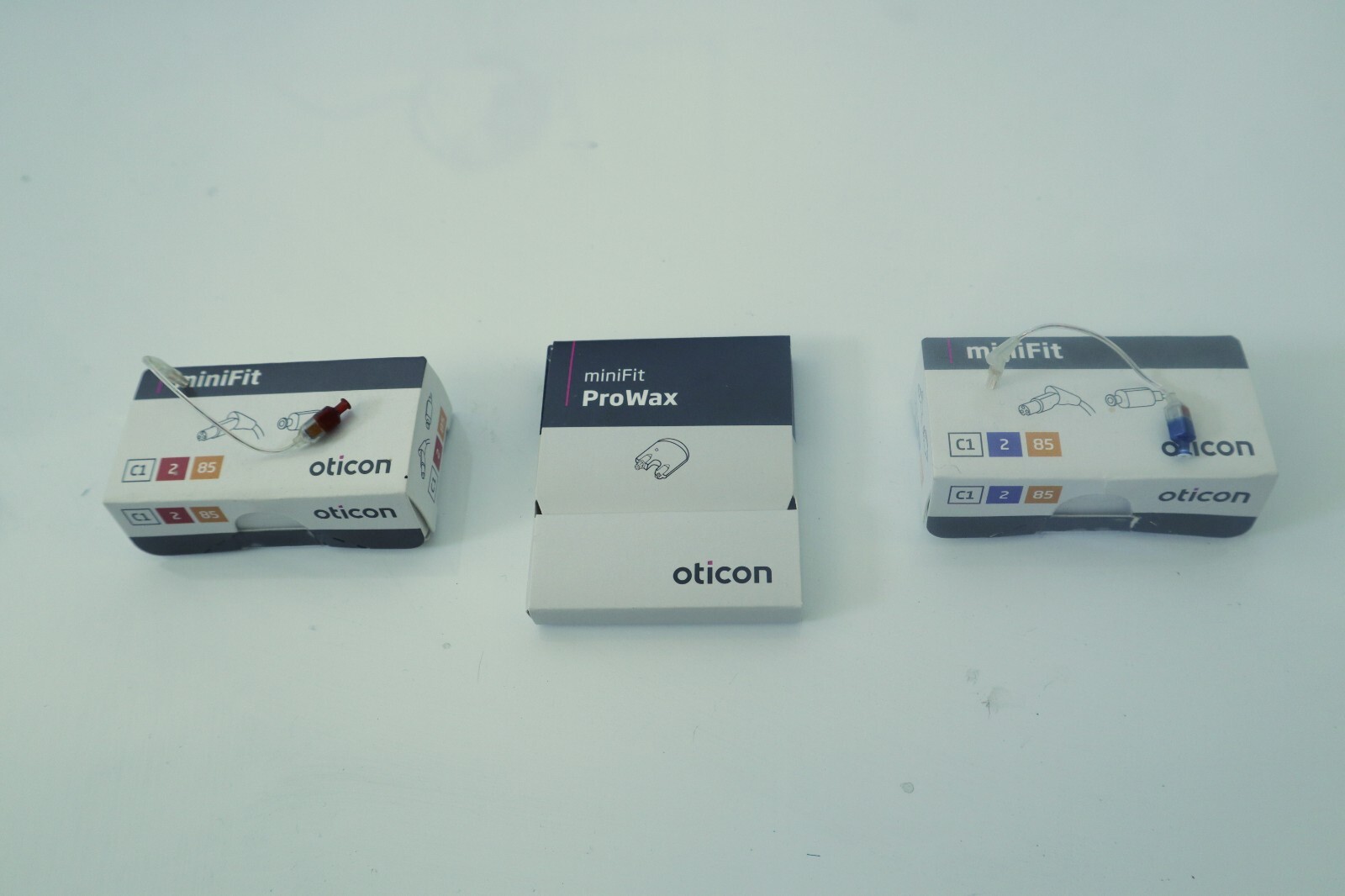 Brand New Oticon, TWO miniFit Receivers, 2-85 R+L receiver. FREE wax filter!