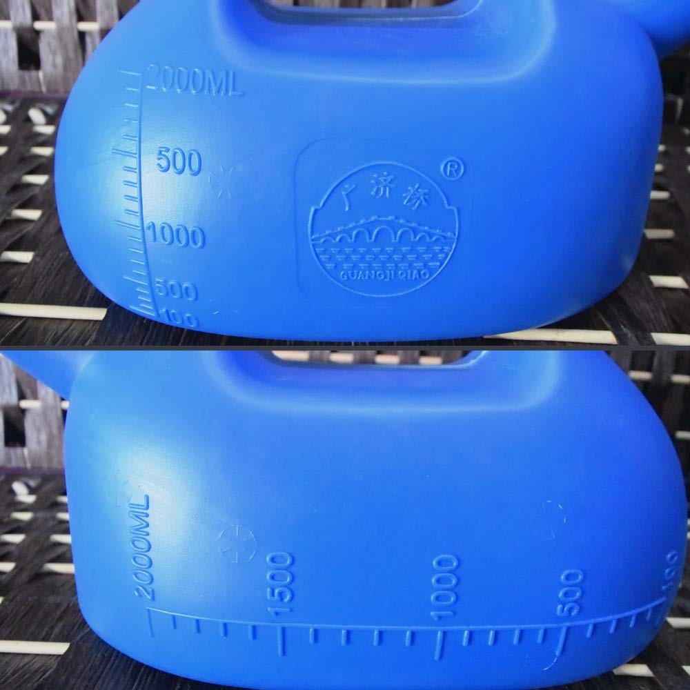 Urinals for Men,Men’s 2000ML Portable Potty with Tube Blue