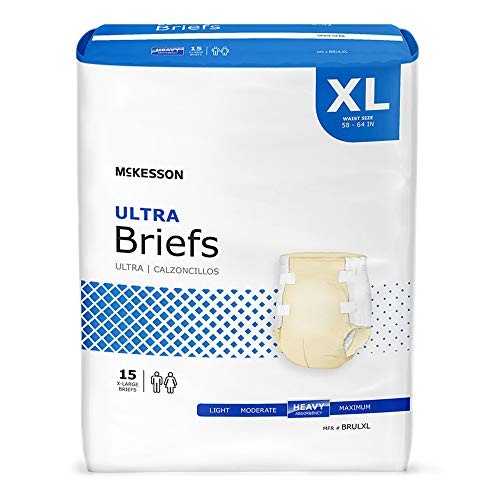 McKesson Ultra Briefs XL 60 Count, Heavy Absorbency Briefs