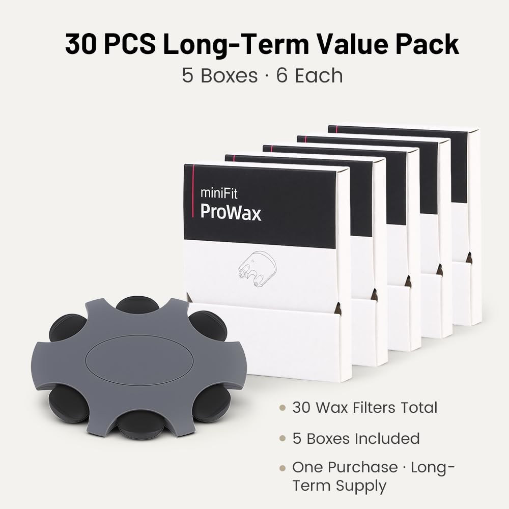 Oticon ProWax MiniFit Wax Guards – 5 Packs (30 Pcs) Replacement Filters