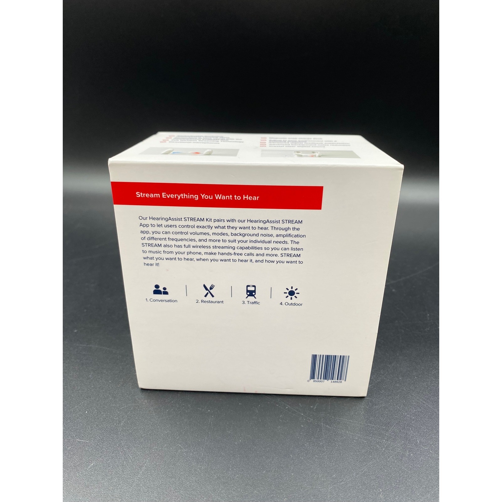 HearingAssist STREAM Hearing Aid Kit Adult OS White Bluetooth Rechargeable BTE