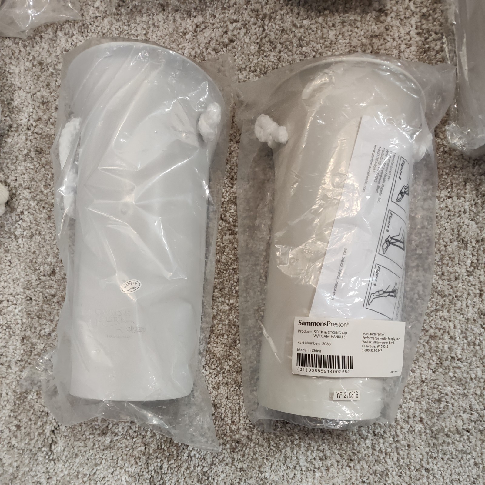 Lot of 11 – Sock and Stocking Aid with Built-Up Foam Handles – used and new