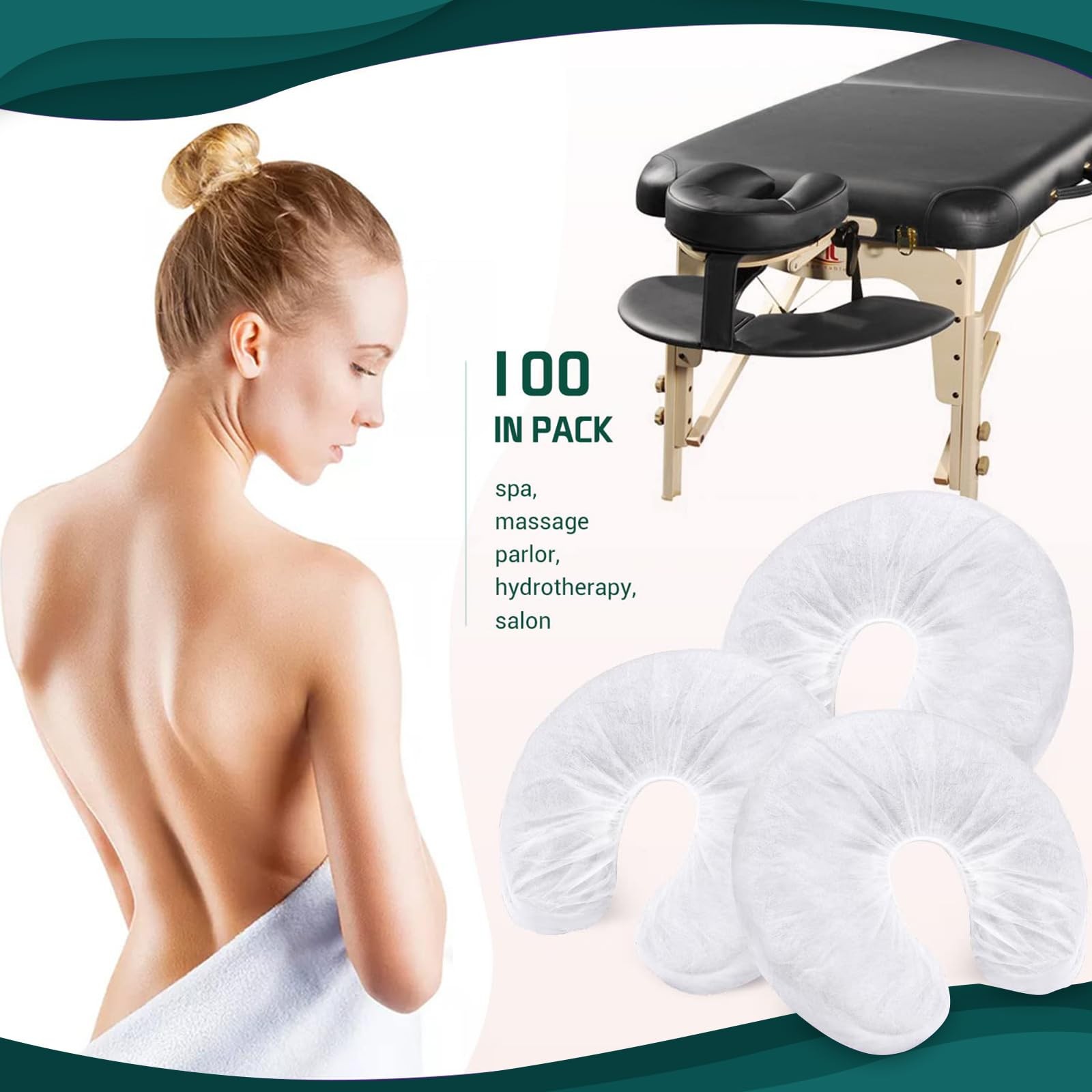 Noverlife 100PCS Disposable Fitted Face Cradle Covers