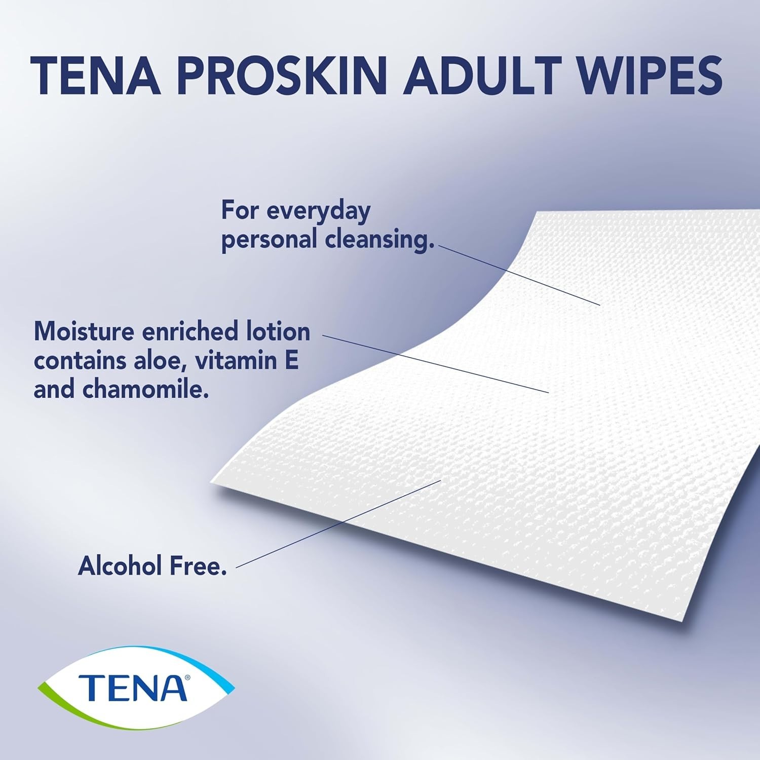 TENA ProSkin Ultra Body Wipes for Adults 48 Count Pack White