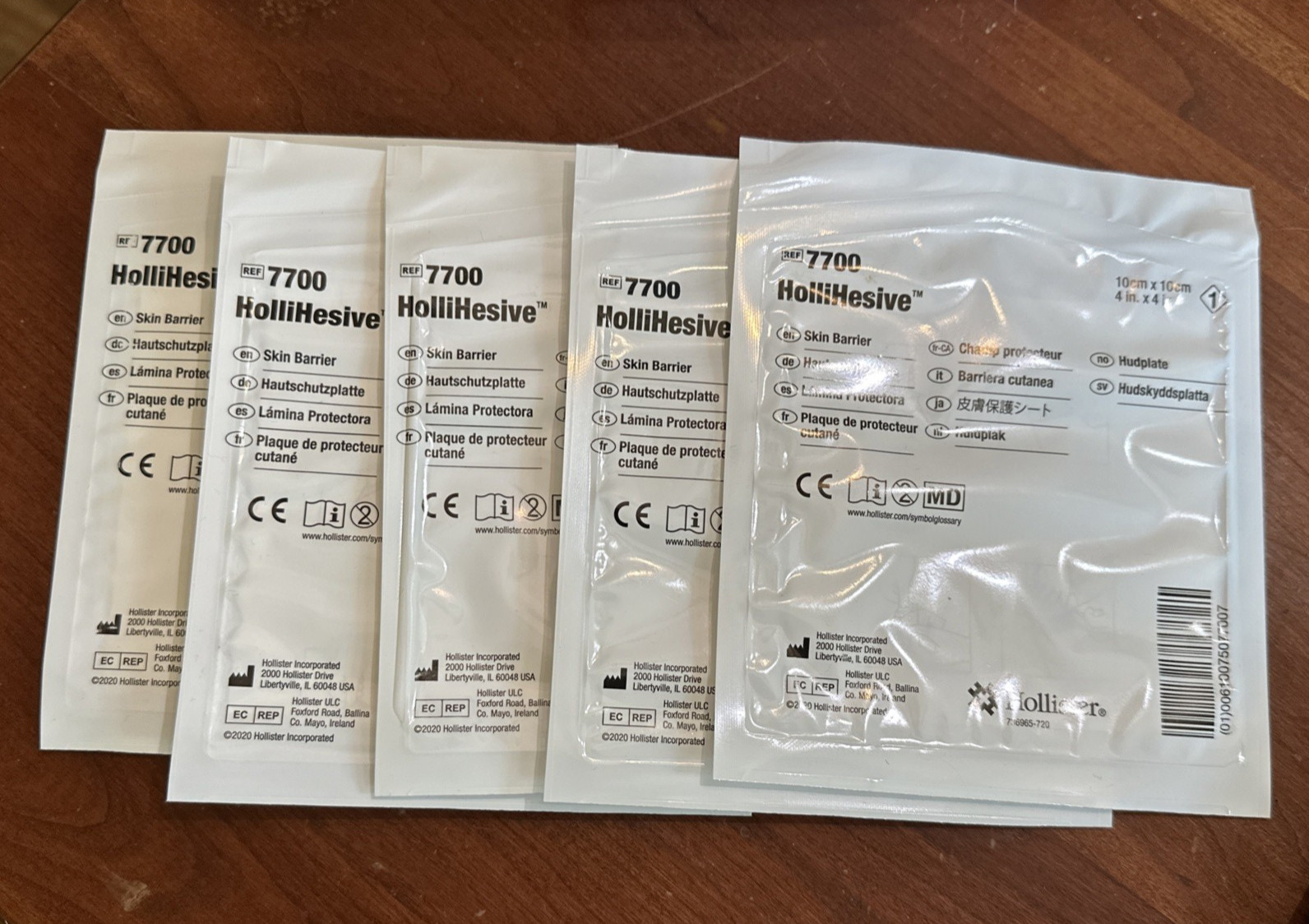 Hollister Hollihesive 7700 Ostomy Skin Barrier 4″x4″ 5 per box + 5 loose pieces
