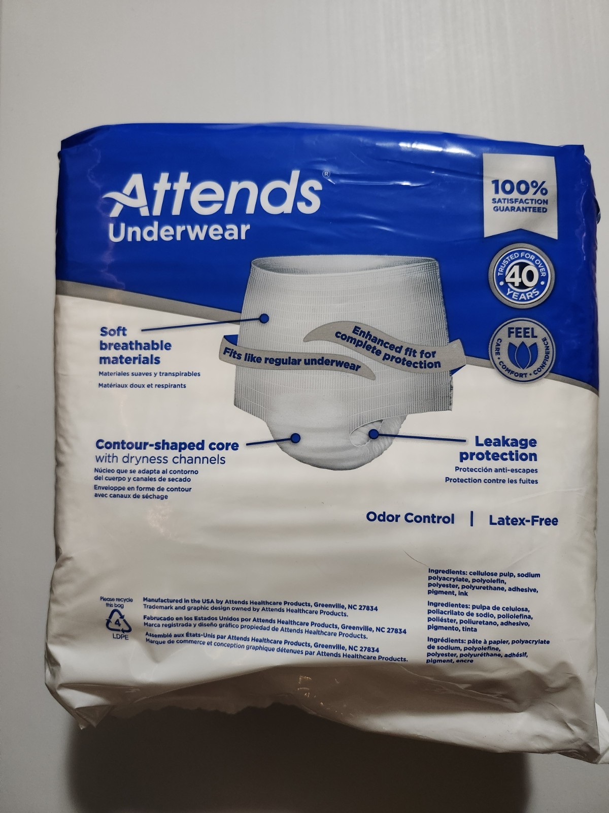 Attends Disposable Underwear X-Large Moderate 14 Ct