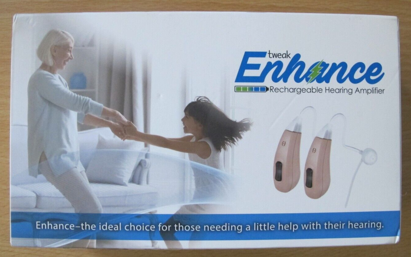 Tweak Enhance OTC Hearing Aid Sophisticated Sound Solution Double (Pair) Unused