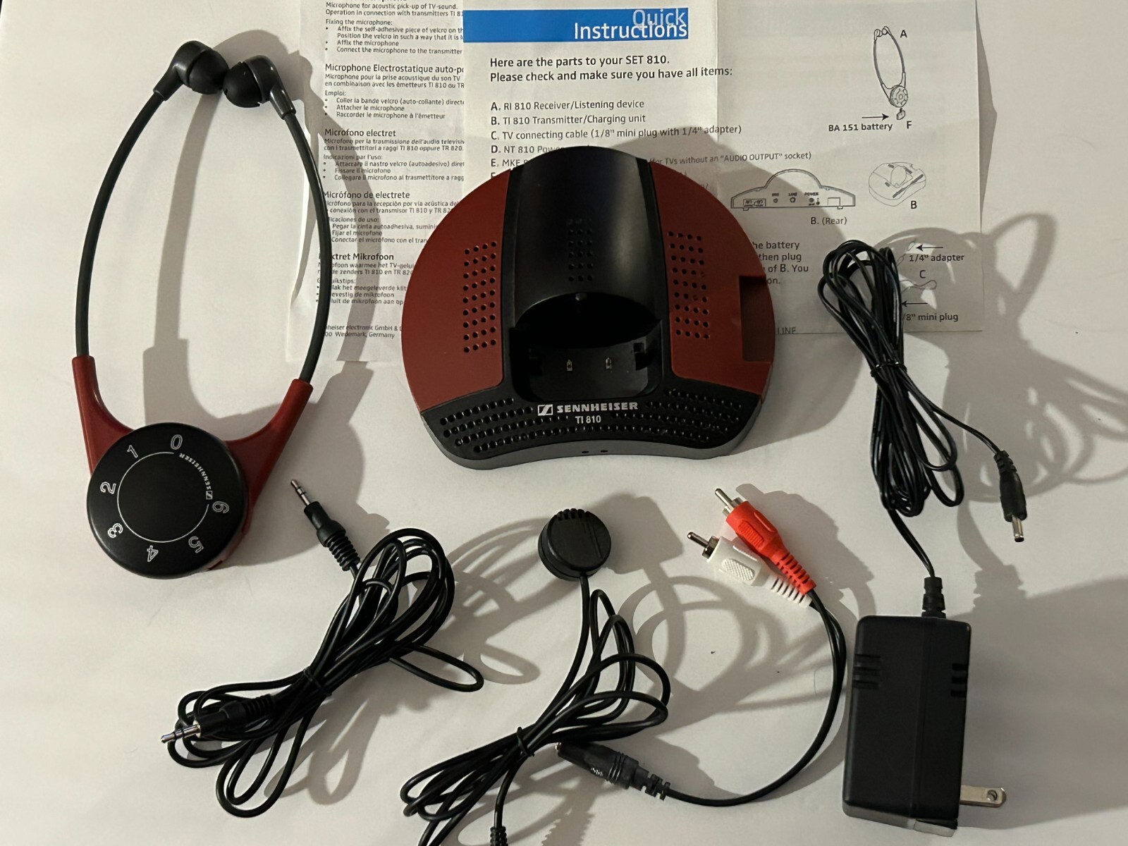 Sennheiser Infraport Set 810 Cordless Hearing Amplifier TV Headphone Complete