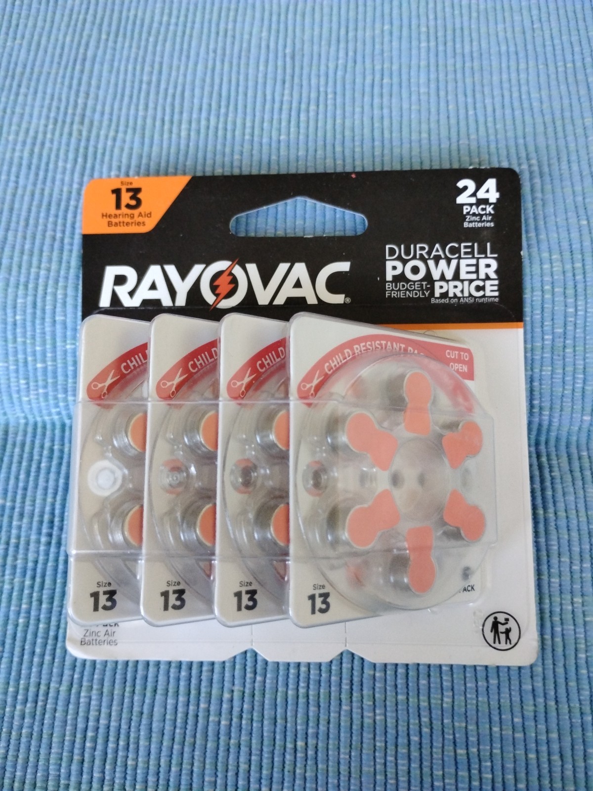 Rayovac Hearing Aid Battery Size 13 Orange 24pk: 1.45V, 72mAh – BRAND NEW Box9