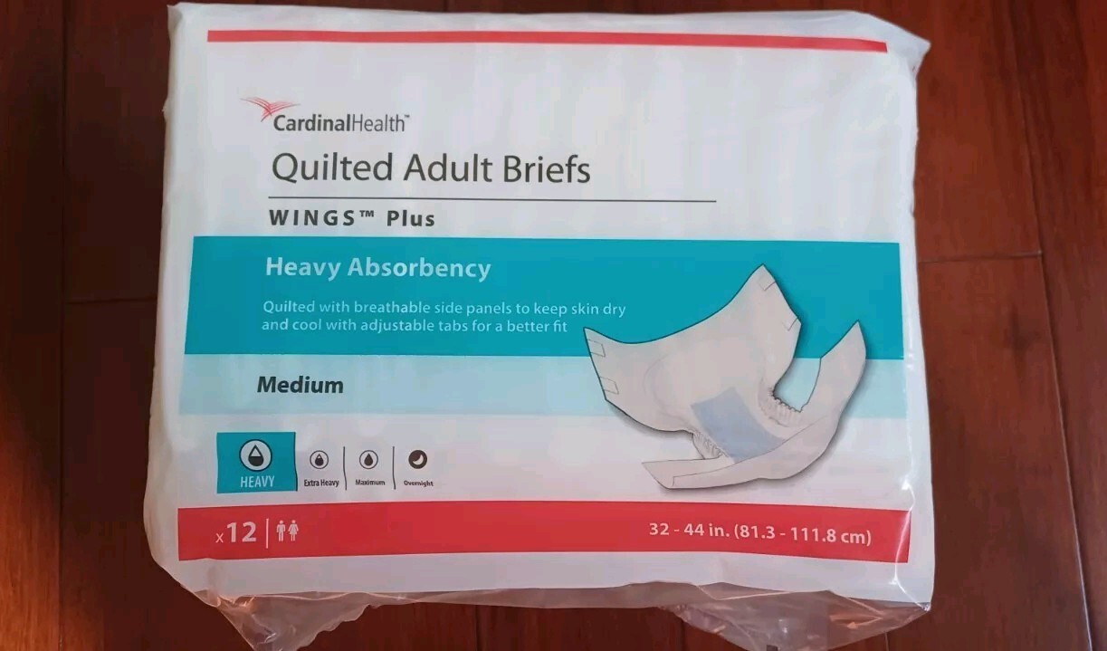 Cardinal Health Quilted Adult Briefs Diaper Medium Heavy Absorbent