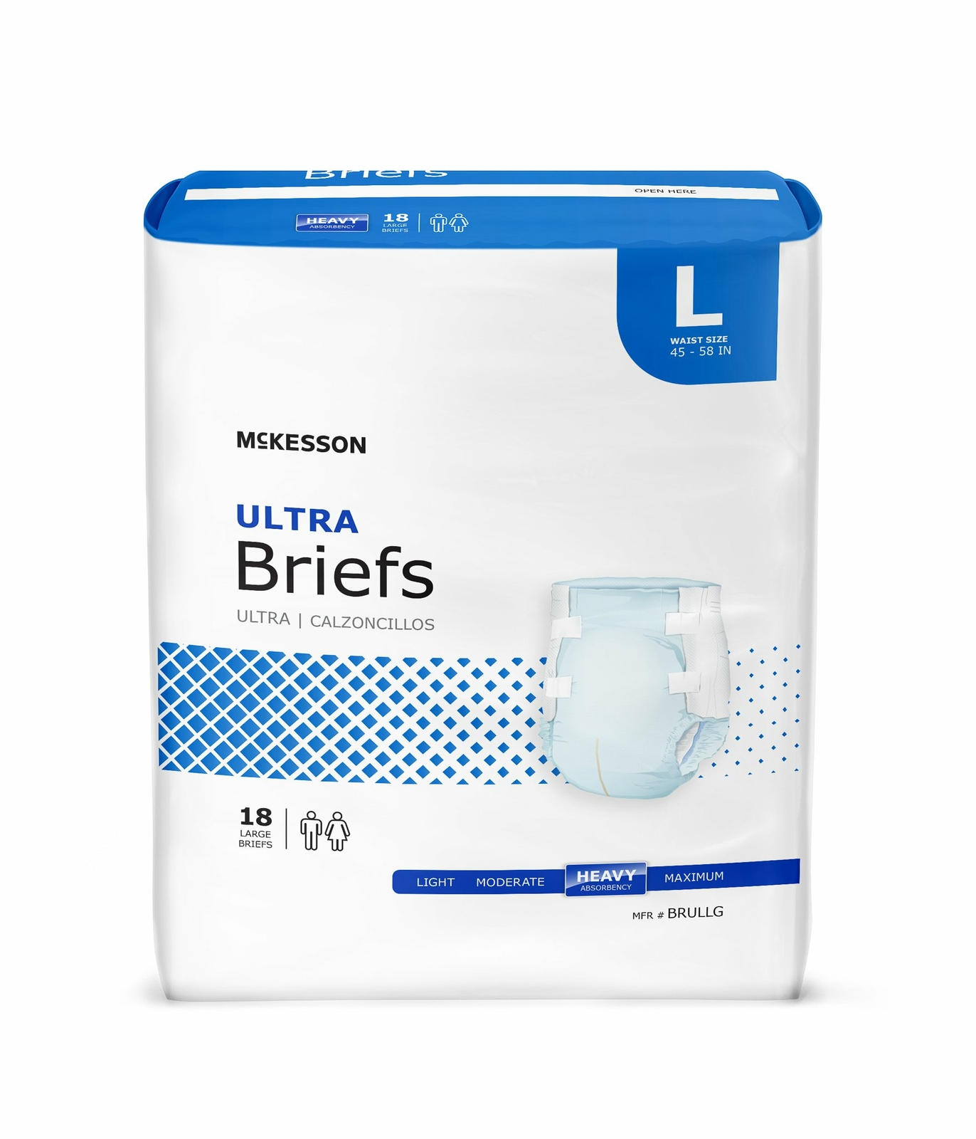 McKesson Ultra Adult Incontinent Brief, Large, Heavy Absorbency, Case of 72