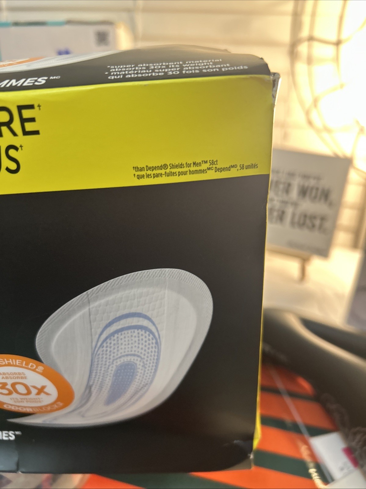 Depend Shields Incontinence Pads for Men, Light Absorbency, One Size, White