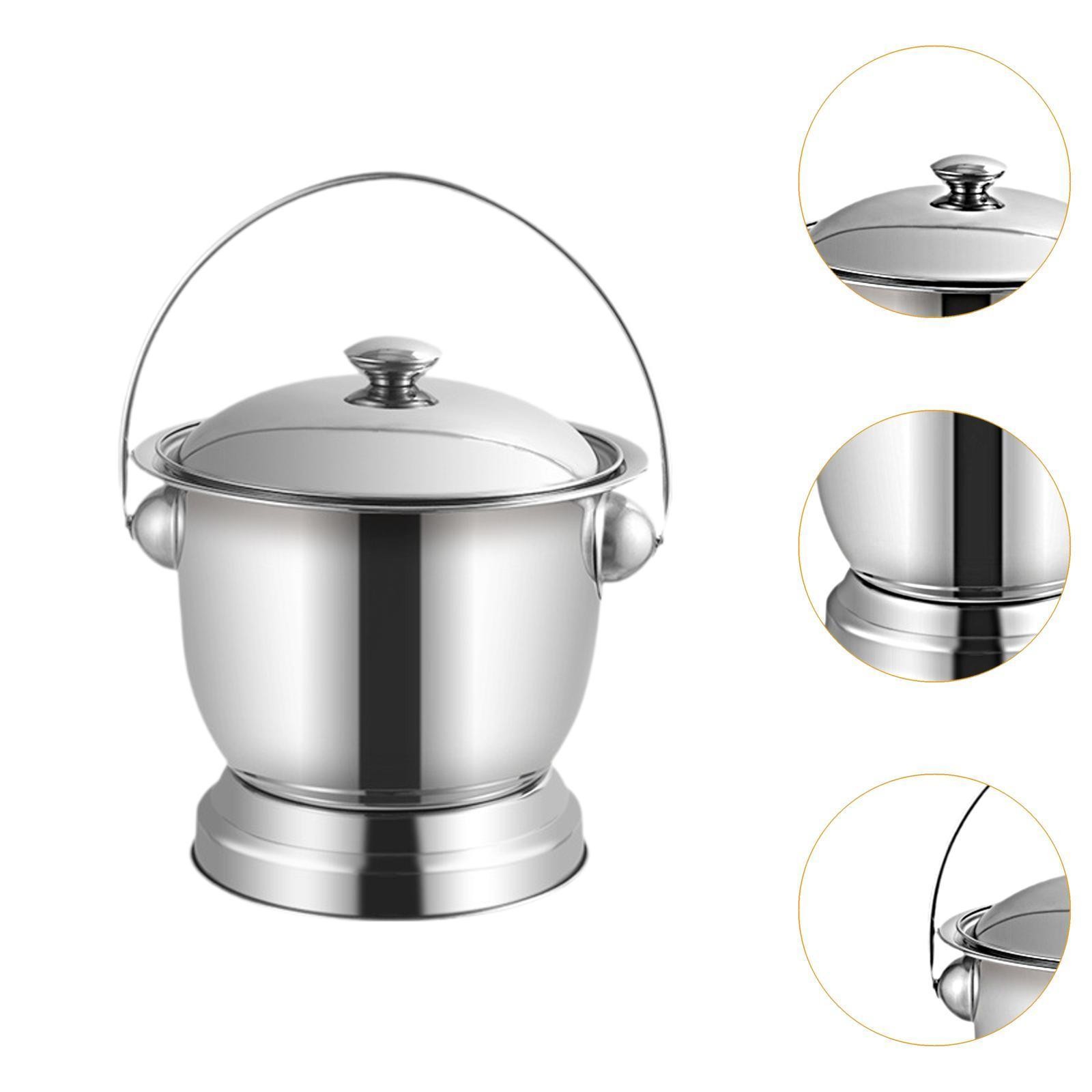 Chamber Pot Stainless Steel Spittoon Chamber Bucket