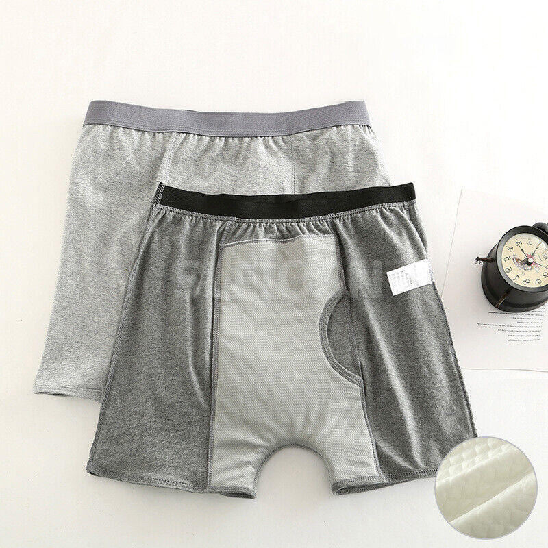 2PC Men Leak-Proof Underwears Underpants Leakage Prevention for Elderly Patients