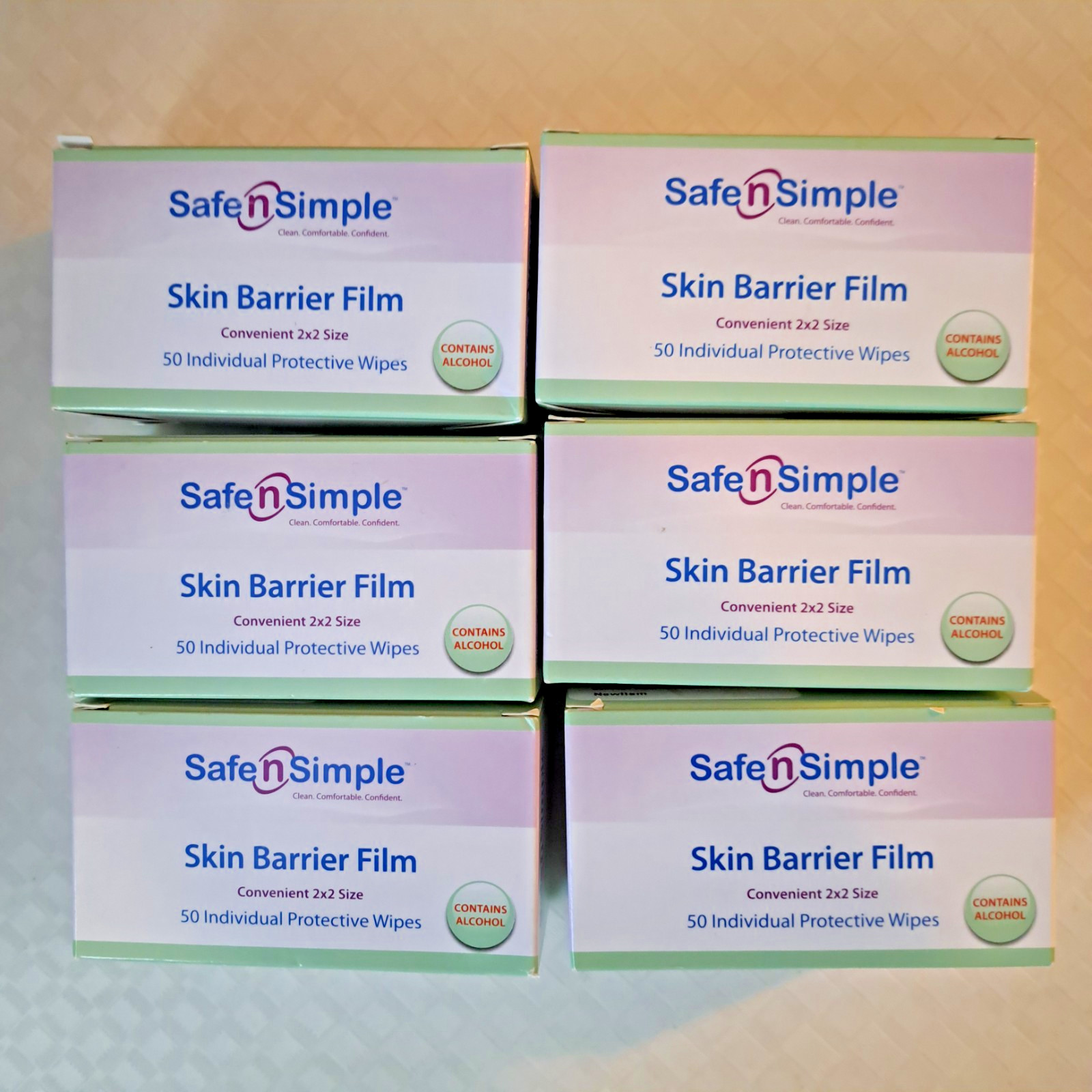 Safe n Simple Skin Barrier Film Wipes 300 Count 2×2 Stoma Prep Pads EXP 09/27