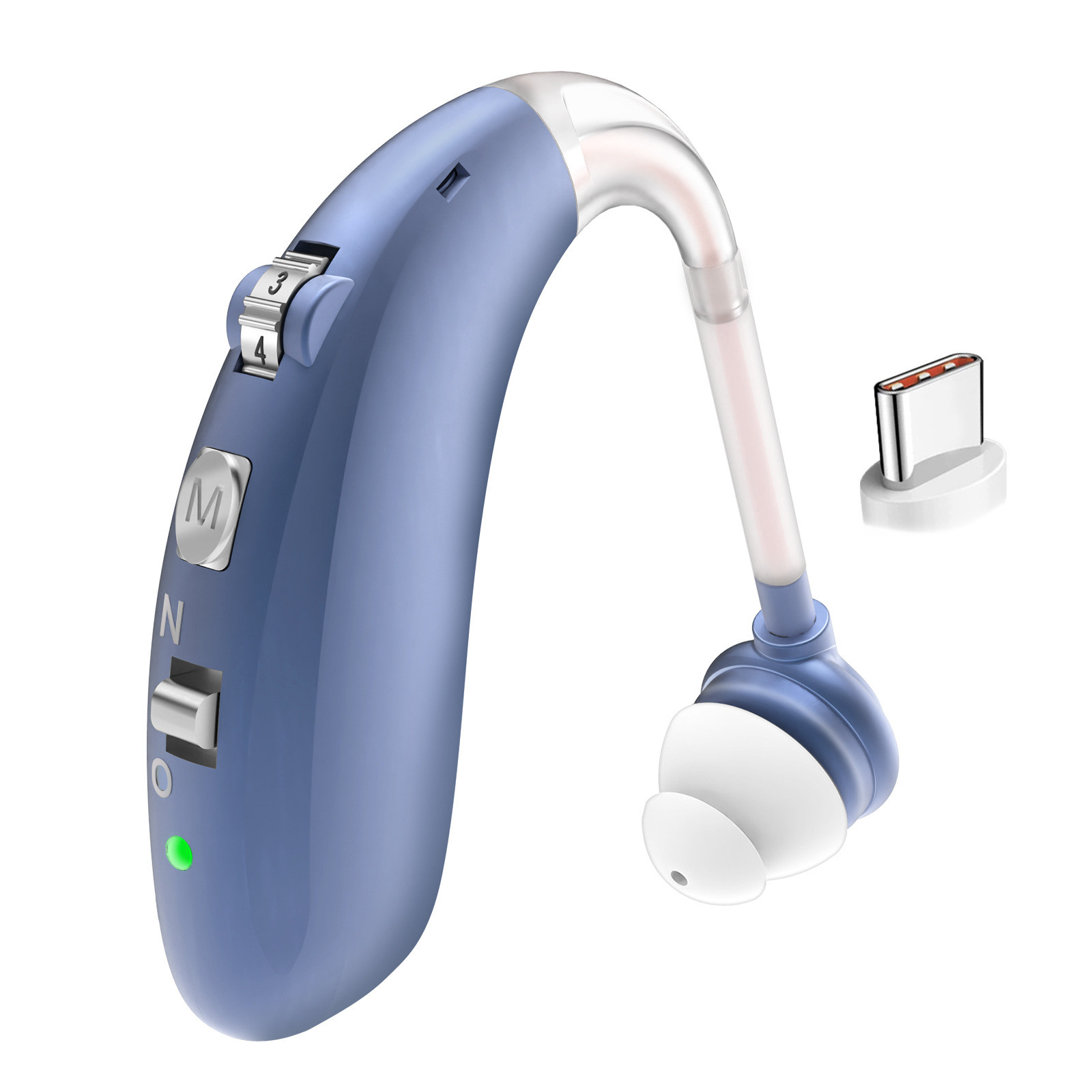 1Pc/1Pair Rechargeable Digital Hearing Aids Sound Voice Amplifier Behind The Ear