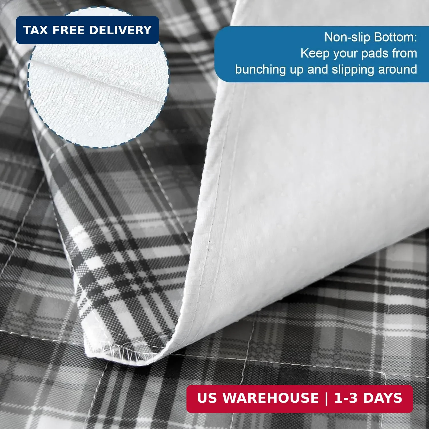Washable Waterproof Incontinence Bed Pads – 34″ x 36″(4 Pack) , Reusable Heavy A