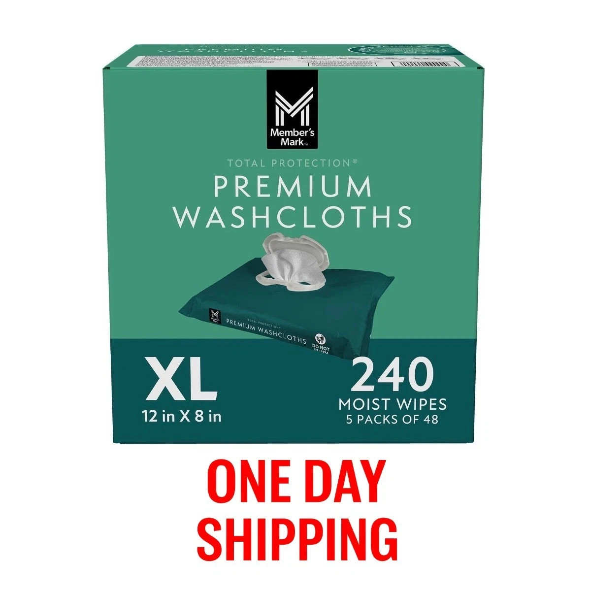 Member’s Mark Adult Washcloths 240ct Bulk Pack Soft Durable