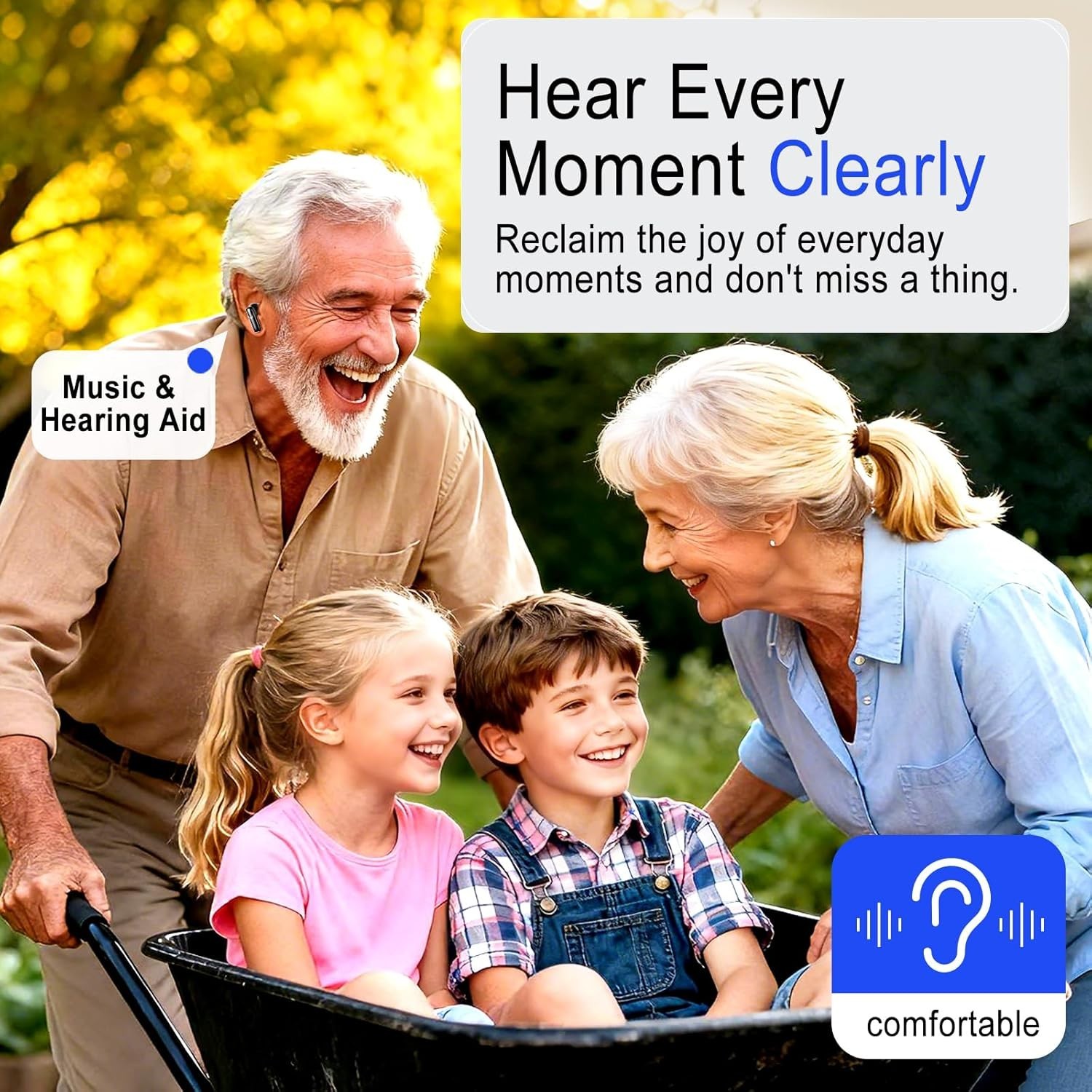Bluetooth Rechargeable OTC Hearing Aids for Seniors 16 Channel Noise Canceling