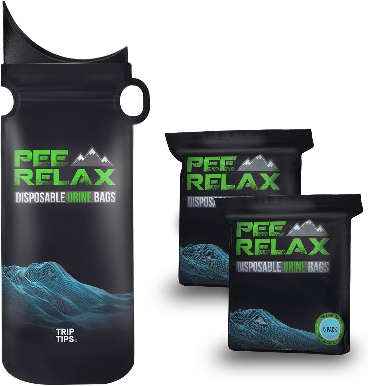 TRIPTIPS 1000Cc Pee Bags for Travel for Women Men Kids, 12/24 Pcs Disposable Uri