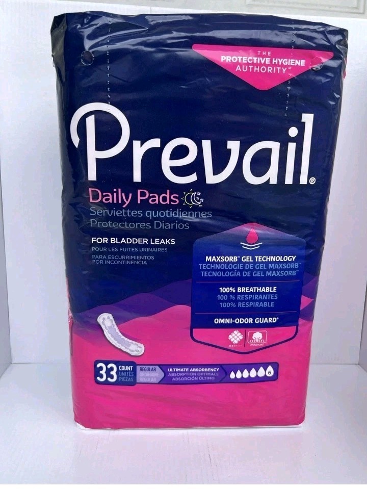 Prevail Daily Pads Bladder Leaks, Ultimate Absorbency – 33 Count
