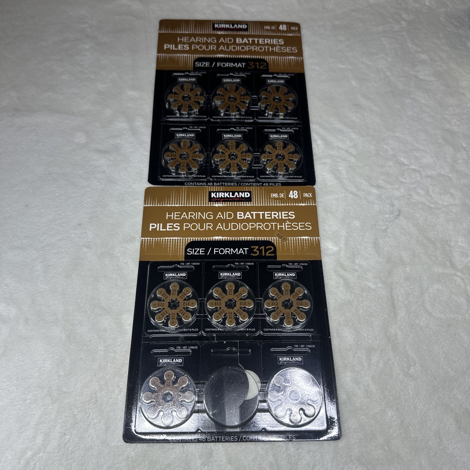 2 PK Kirkland Signature Hearing Aid Battery 88 CT Total Size 312 Missing One OB