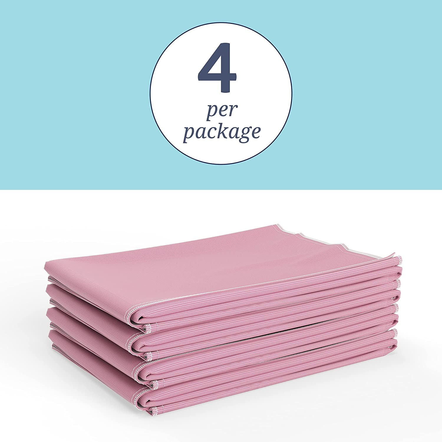 Softnit 300 Reusable & Washable Underpads, 34″ x36″, Pink, 4 Count