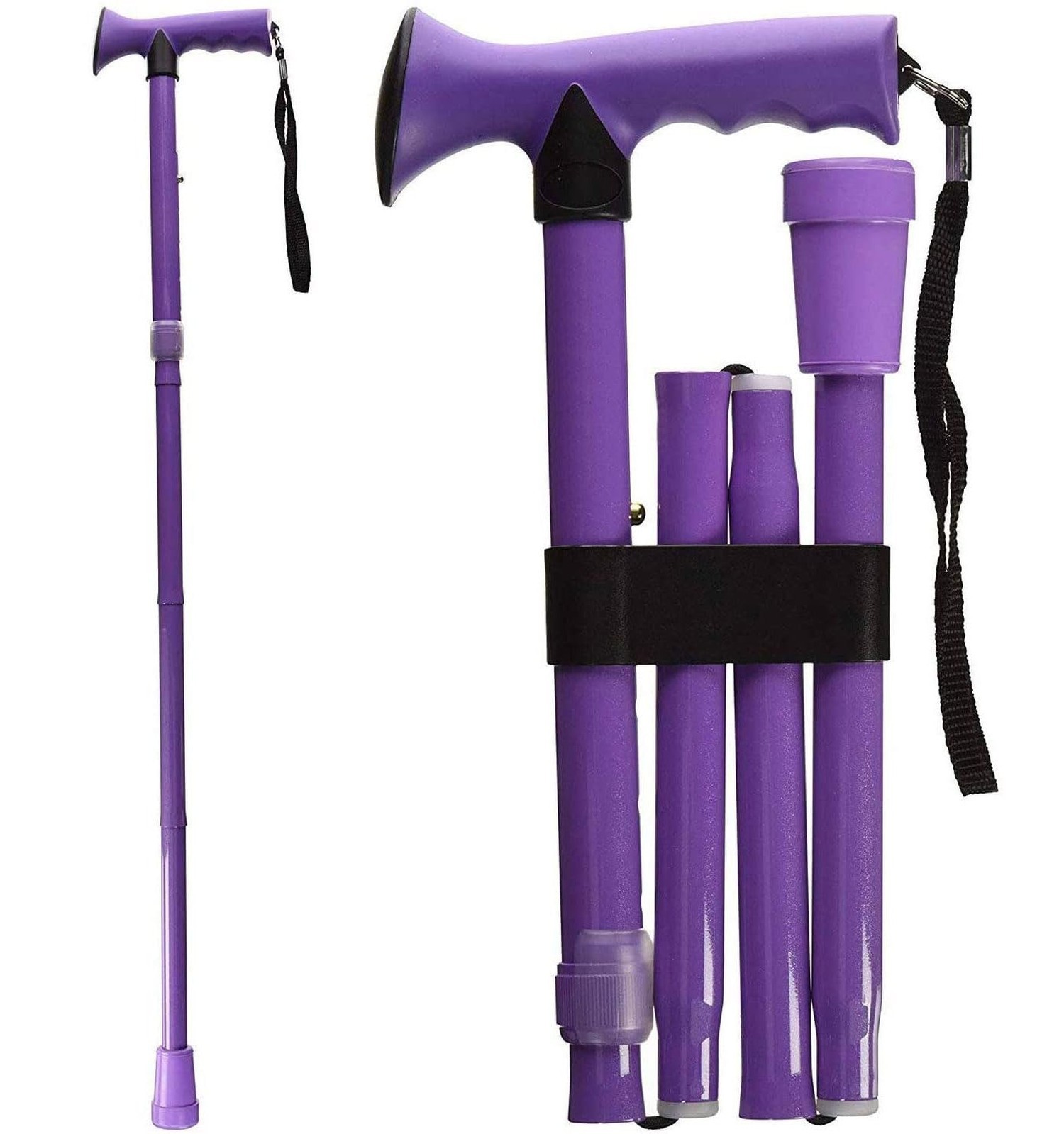 HealthSmart Folding Walking Stick, Soft Comfort Grip Collapsible Walking Stic…