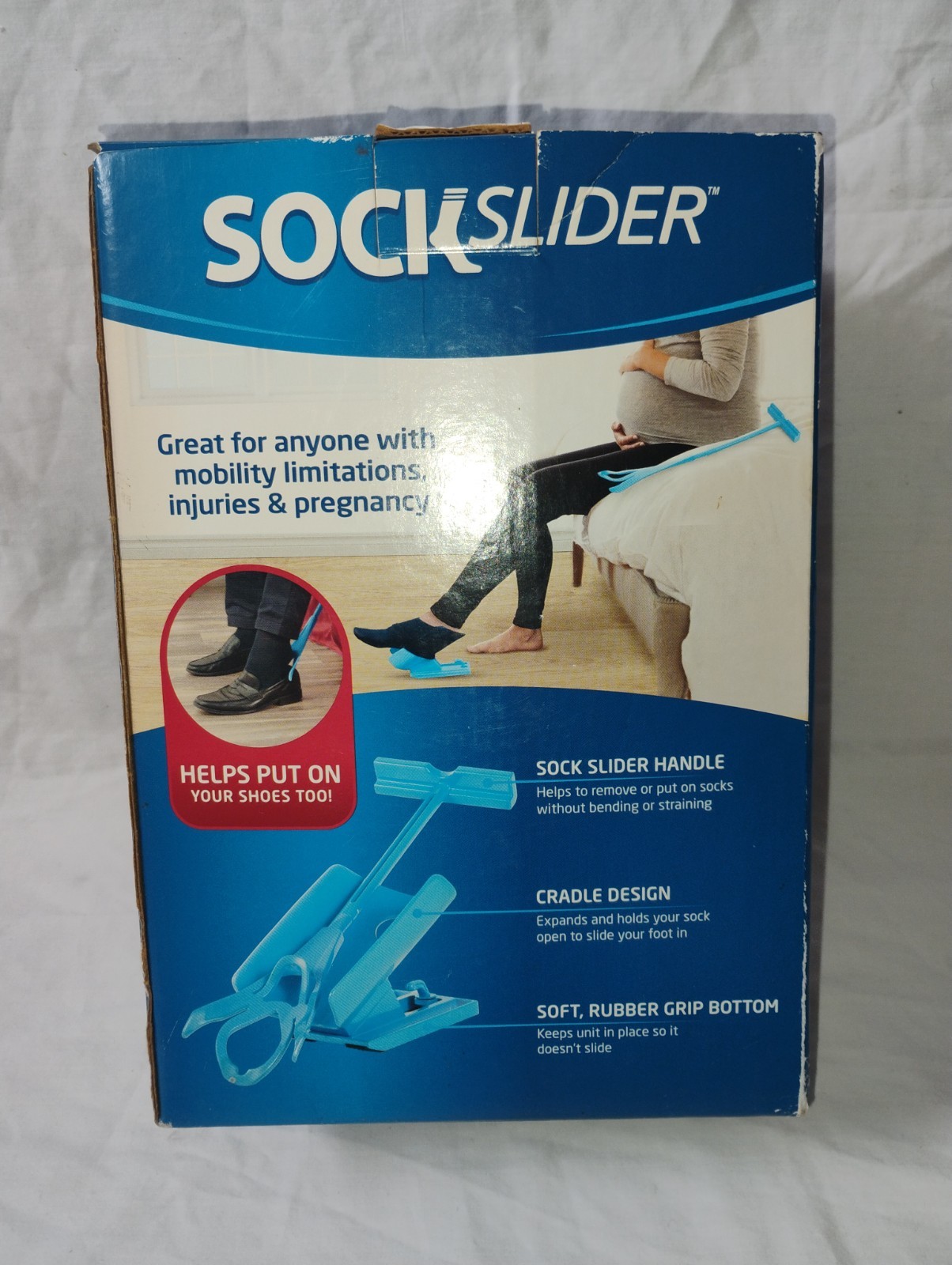 Sock Slider As Seen On TV Easy On & Off Helper Sock Aid / Shoe Horn Made in USA