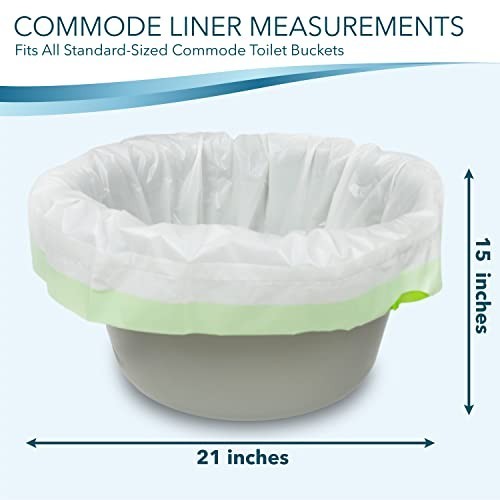 Disposable Commode Liners for Portable Toilets & Bedpans | 48-Pack Waste Bags