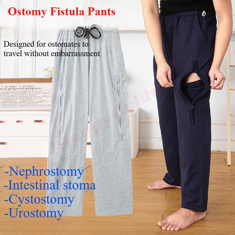 1PC Ostomy Fistula Pants Adult Incontinence Storage Hidden Bi-Sided Pocket Pants