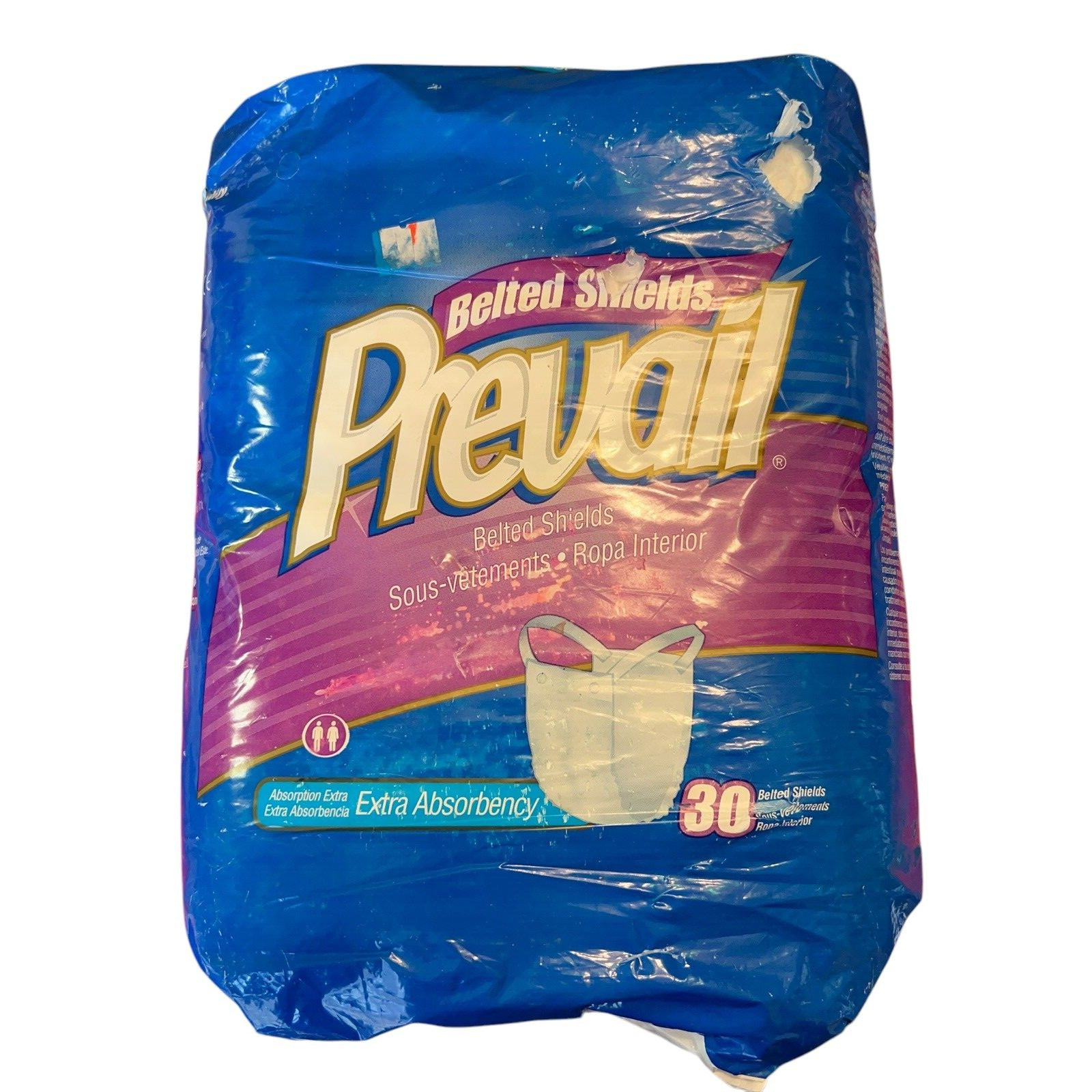 Prevail Adult Belted Shields Maximum Absorbency 30 Count Men & Women Latex Free