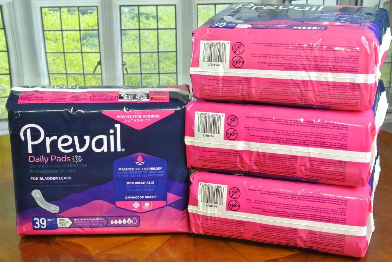 Prevail Maximum Long 13″ Incontinence Bladder Control Absorbency 156 Pads 39×4