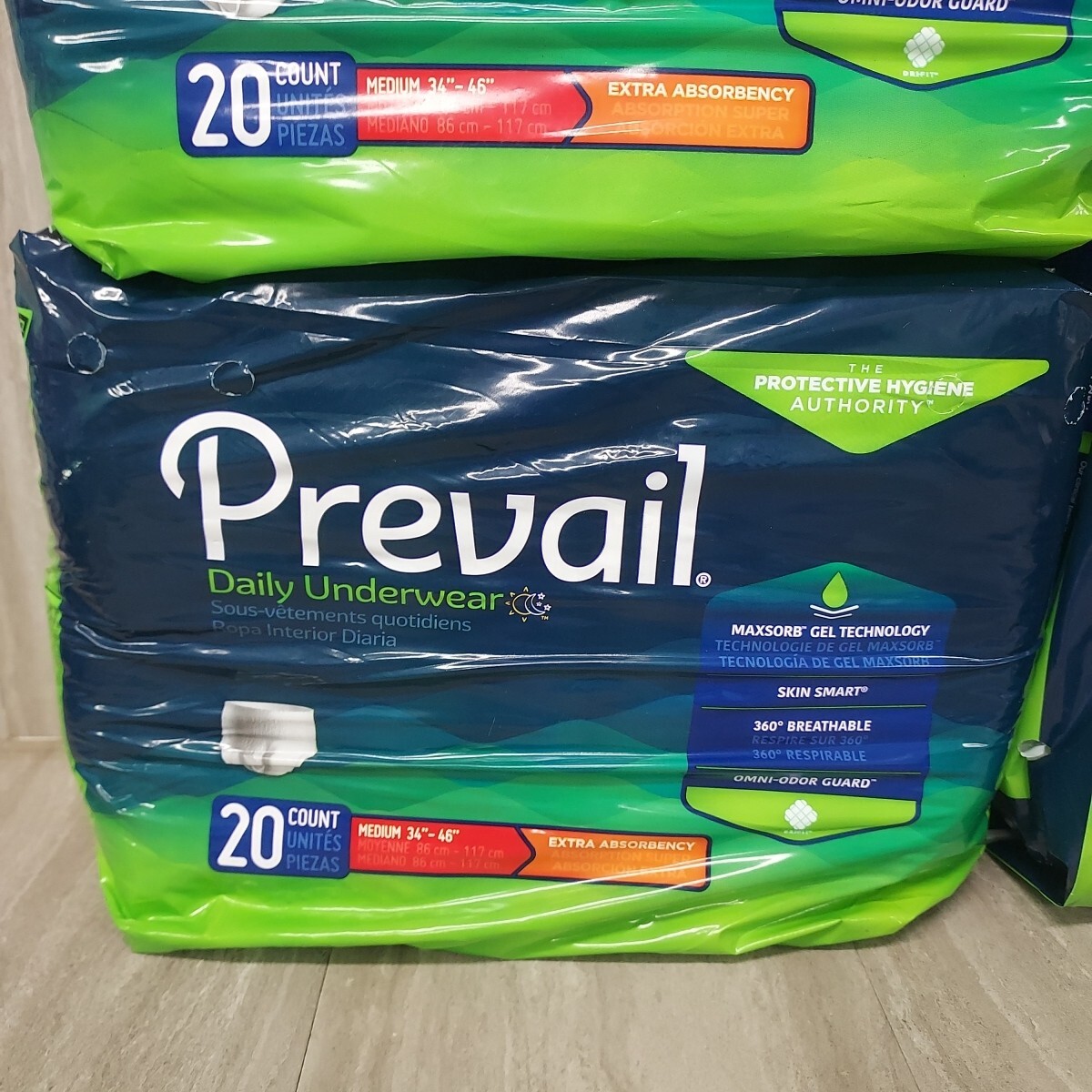 Prevail Adult Unisex Disposable Undies MEDIUM Xtra Absorb Pull On Case 60 Torn
